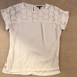 Banana Republic White Floral Lace Blouse